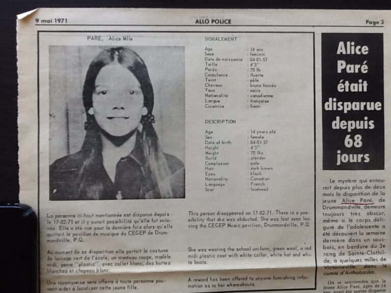 The 1971 Unsolved Murder of Alice Pare / WKT #25