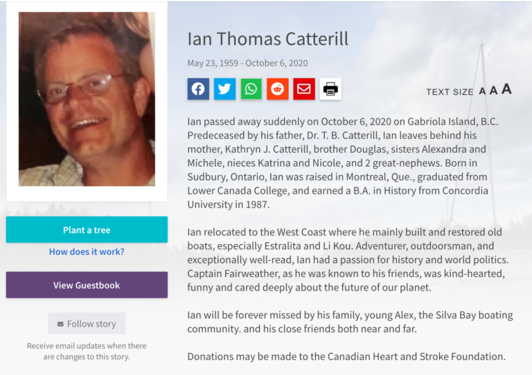 Ian Thomas Caterill is dead