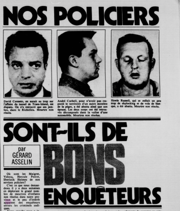 NOS POLICIERS – SONT-ILS DES BONS ENQUETEURS
